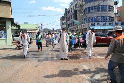 코로나19 극복 클린양양 캠페인 방역활동 - (사)양양군새마을회, 양양군의용소방대연합회