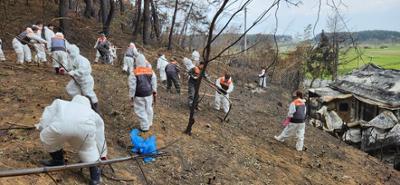 양양군자원봉사센터 2023 관리자 워크숍 중 강릉 산불 피해 복구 지원 봉사활동
